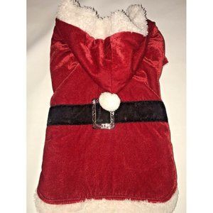 Santa Claus Dog Halloween Holiday Christmas Costume Size Large Red Black White